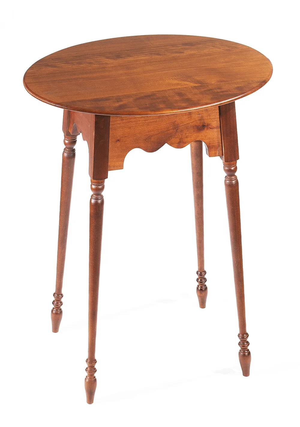 Oval-top candlestand in cherry