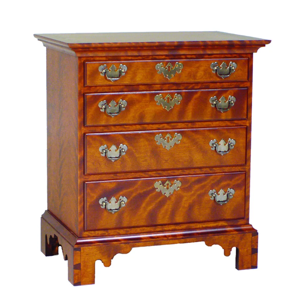 Four-drawer chest of drawers in flame birch