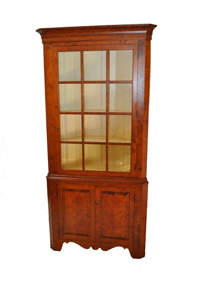 Glazed corner cupboard in cherry