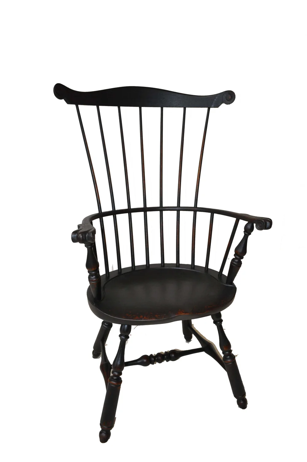 Comb-back Windsor arm chair in black