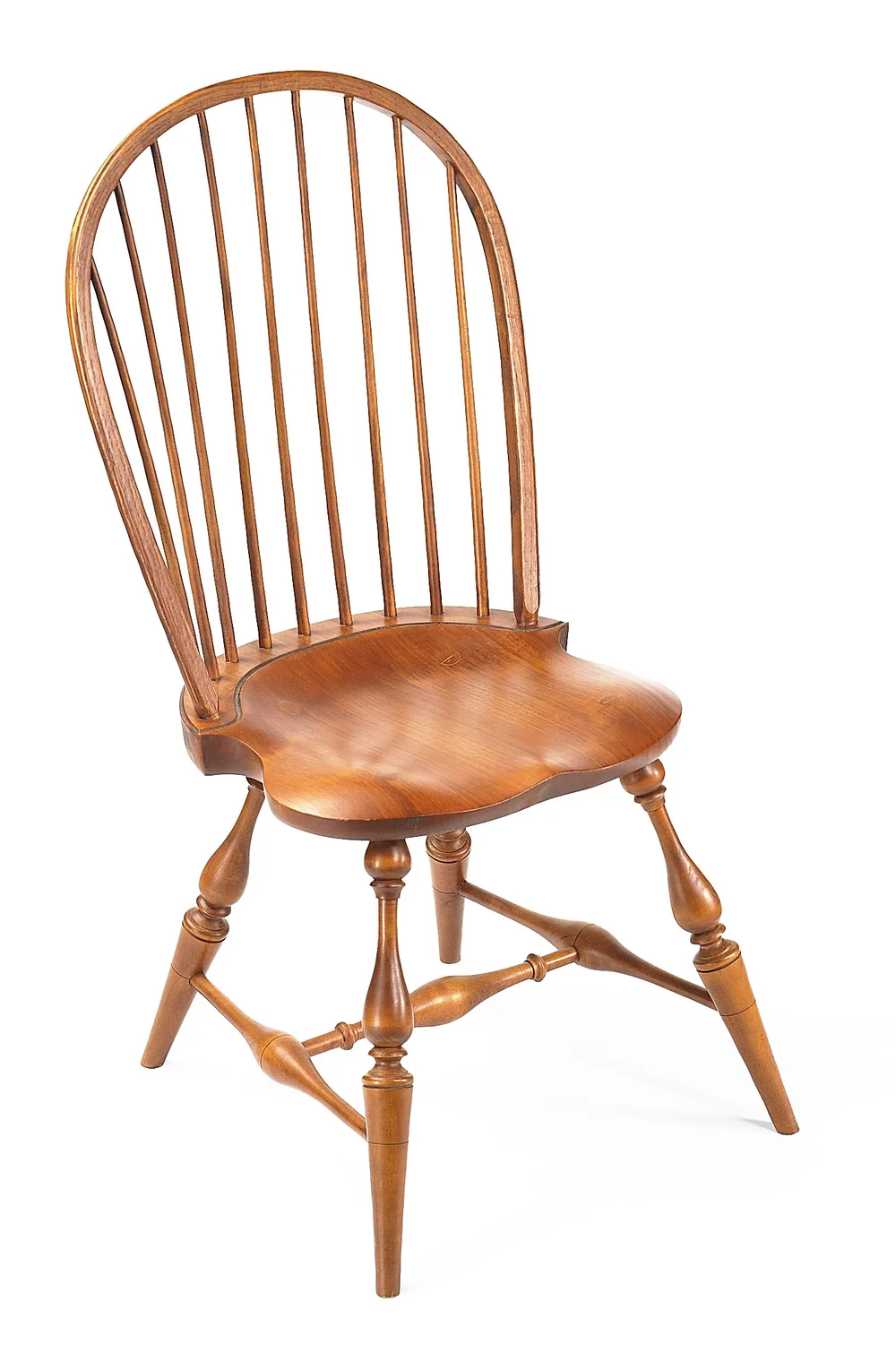 Bow-back Windsor side chair in natural cherry